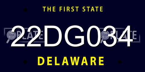 22DG034 Delaware License Plate