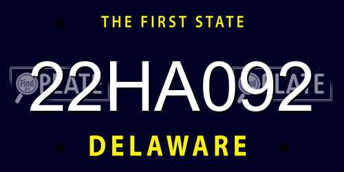 22HA092 Delaware License Plate