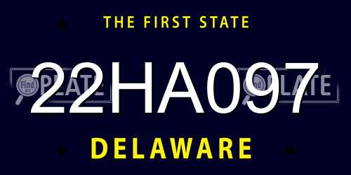 22HA097 Delaware License Plate