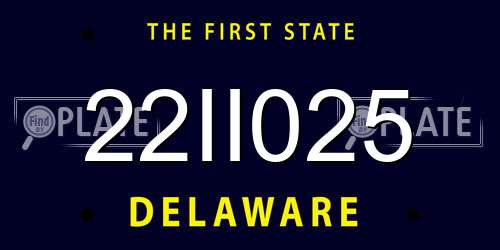 22II025 Delaware License Plate
