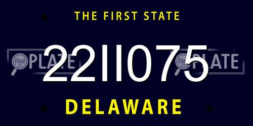 22II075 Delaware License Plate