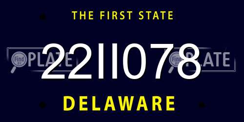 22II078 Delaware License Plate