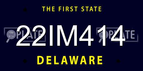 22IM414 Delaware License Plate