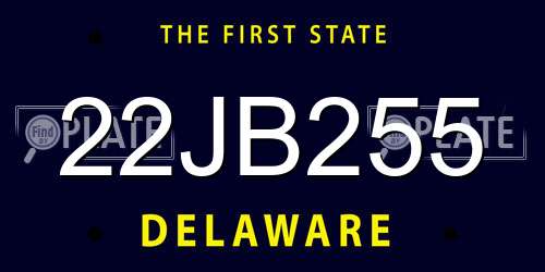 22JB255 Delaware License Plate