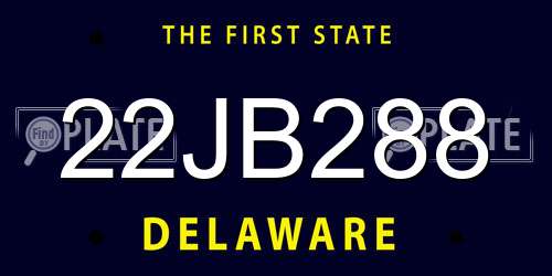 22JB288 Delaware License Plate