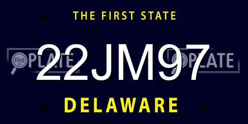 22JM97 Delaware License Plate