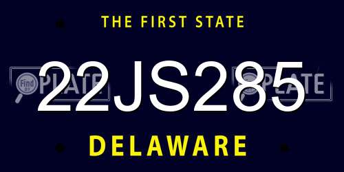 22JS285 Delaware License Plate