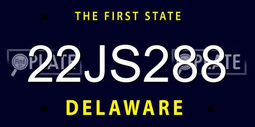 22JS288 Delaware License Plate