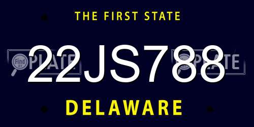 22JS788 Delaware License Plate