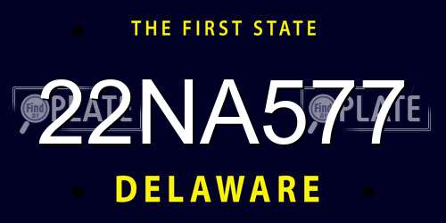 22NA577 Delaware License Plate