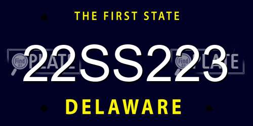22SS223 Delaware License Plate