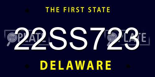 22SS723 Delaware License Plate