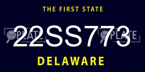 22SS773 Delaware License Plate