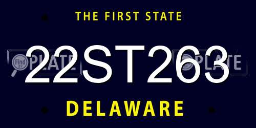 22ST263 Delaware License Plate