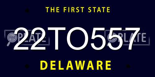 22TO557 Delaware License Plate