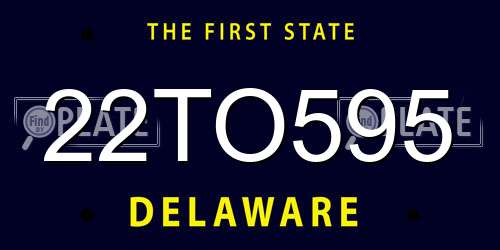 22TO595 Delaware License Plate