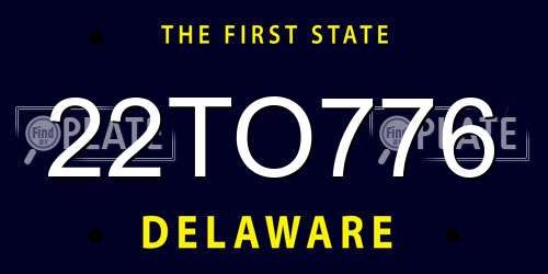 22TO776 Delaware License Plate