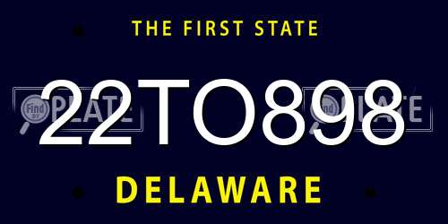 22TO898 Delaware License Plate