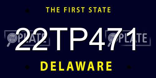 22TP471 Delaware License Plate