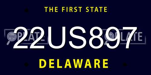 22US897 Delaware License Plate