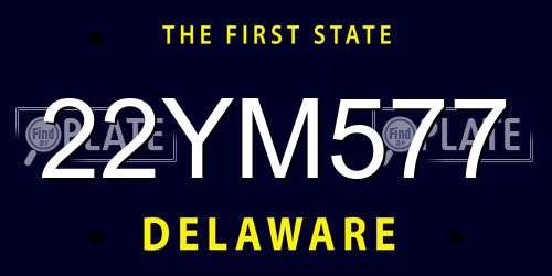 22YM577 Delaware License Plate