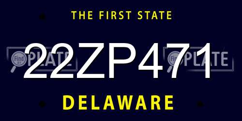 22ZP471 Delaware License Plate