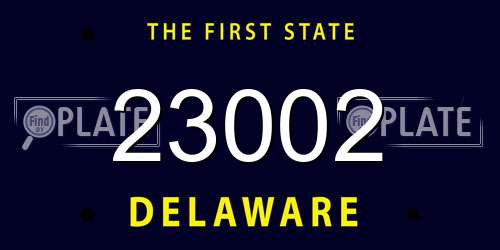 23002 Delaware License Plate