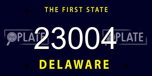 23004 Delaware License Plate