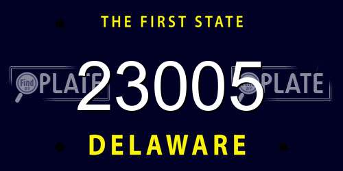 23005 Delaware License Plate