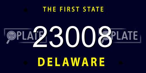 23008 Delaware License Plate