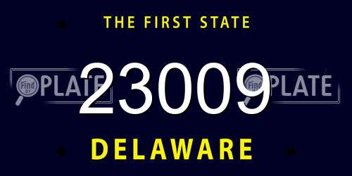 23009 Delaware License Plate