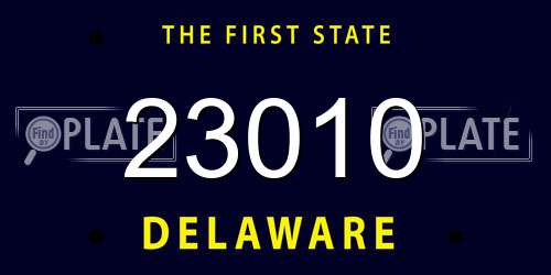 23010 Delaware License Plate