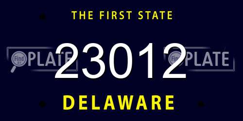 23012 Delaware License Plate
