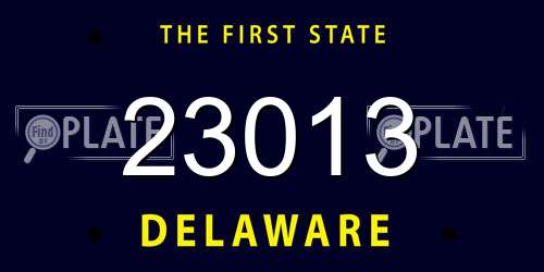 23013 Delaware License Plate