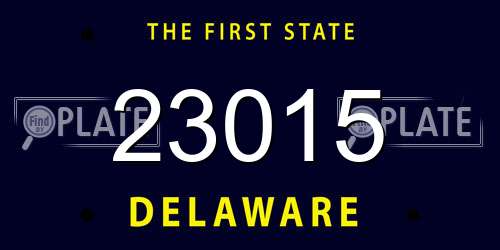 23015 Delaware License Plate