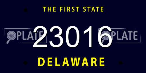 23016 Delaware License Plate