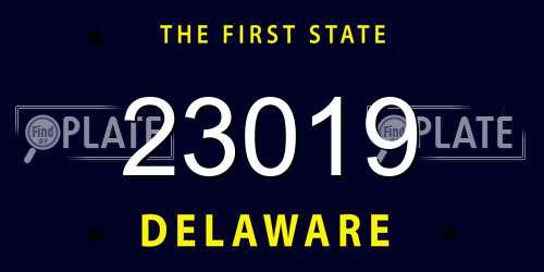 23019 Delaware License Plate