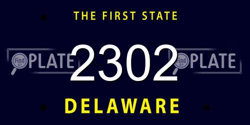 2302 Delaware License Plate