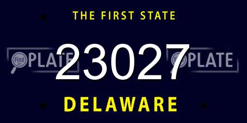 23027 Delaware License Plate