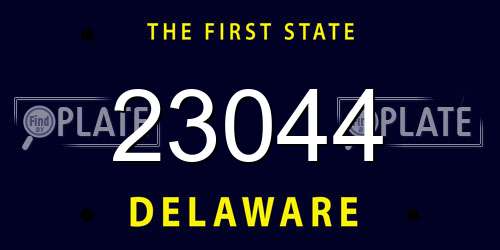 23044 Delaware License Plate