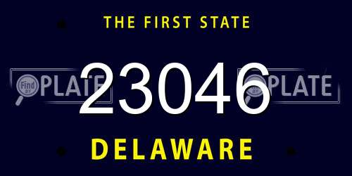 23046 Delaware License Plate