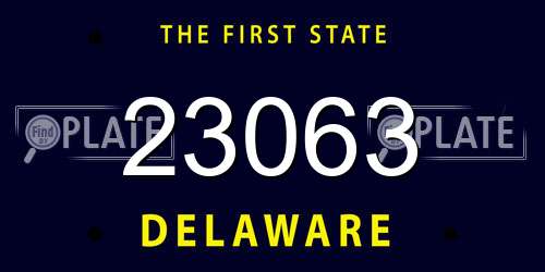 23063 Delaware License Plate