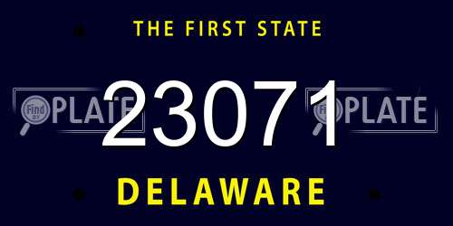 23071 Delaware License Plate