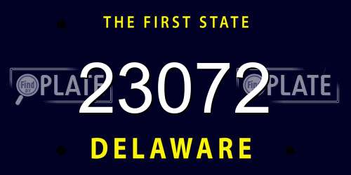 23072 Delaware License Plate