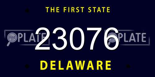 23076 Delaware License Plate