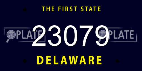 23079 Delaware License Plate