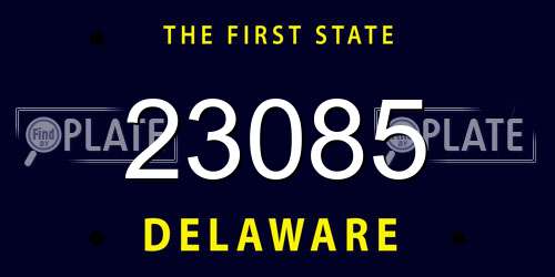 23085 Delaware License Plate