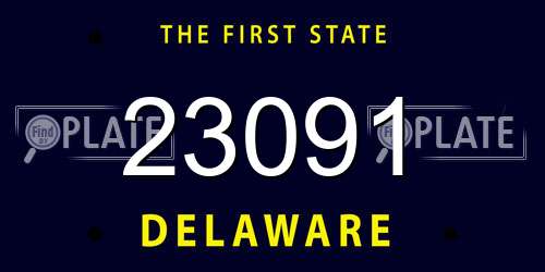 23091 Delaware License Plate