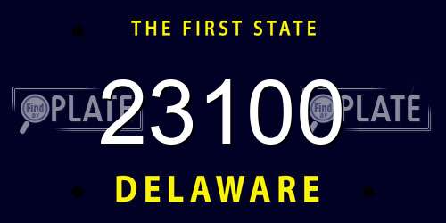 23100 Delaware License Plate