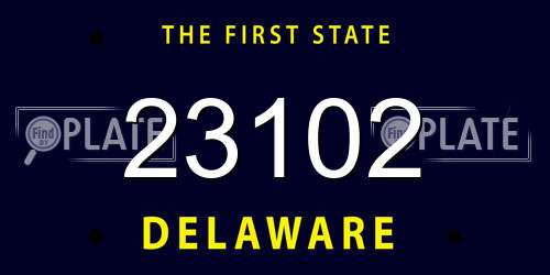 23102 Delaware License Plate
